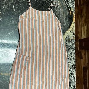 Striped, spaghetti strap, mini dress.